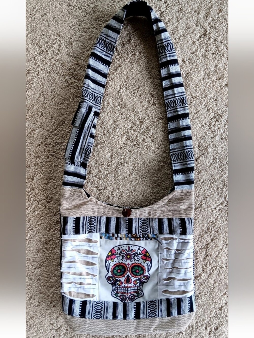 NWOT Rising International 100% Cotton Bag Sugar Skull Day Of The Dead